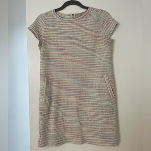 Loft Short-Sleeve Tweed Mini Dress